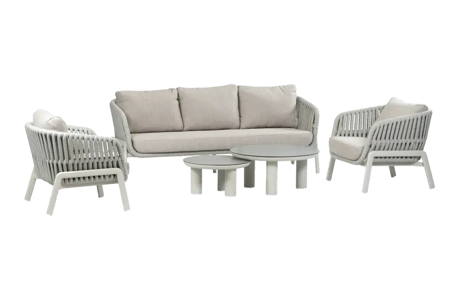 Stoel-Bank Loungeset Porto | 3-persoonsbank | Naturel
