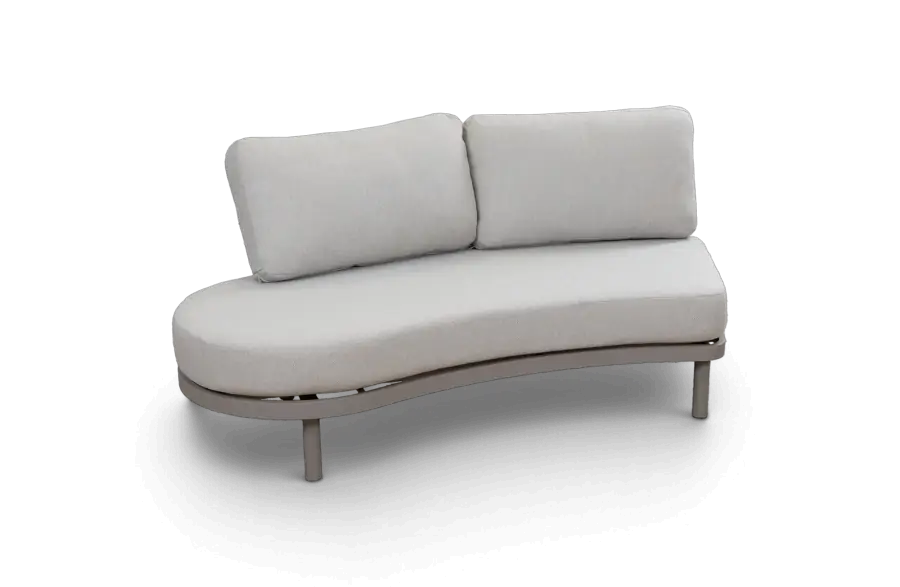Rechter bankdeel loungebank Bari Beige Camel Aluminium Rope PNG