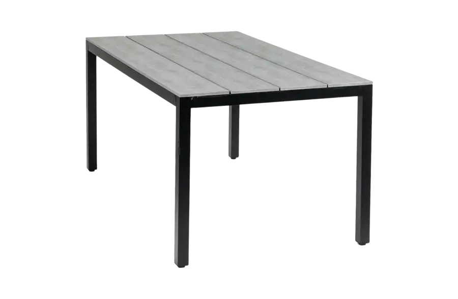 Rechthoekige tuintafel cyprus grey 160cm black Polywood aluminium PNG