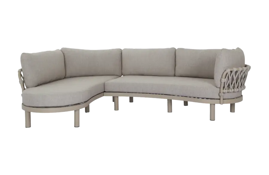 Hoek Loungebank Toritto | Sand/Sable | Aluminium & Rope