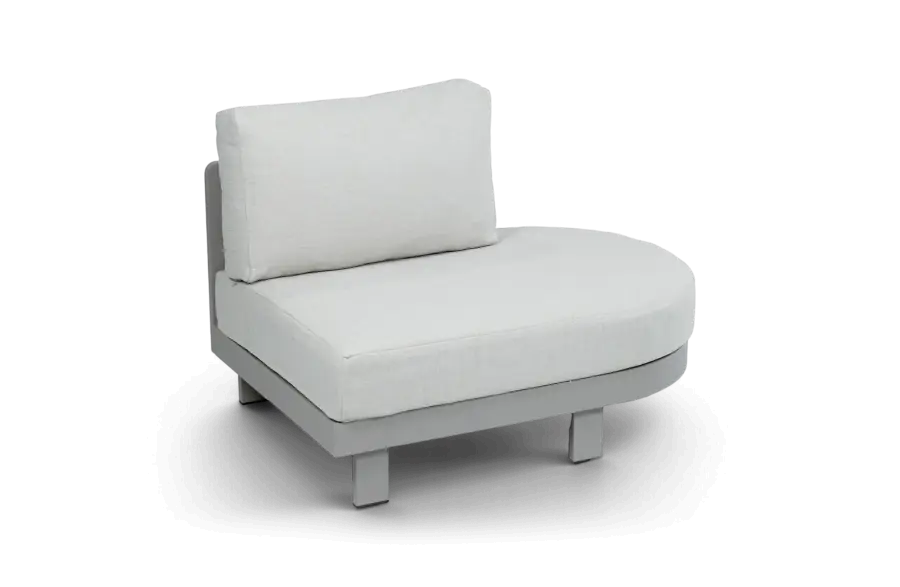 ovale bankdeel loungeset tulum beige camel aluminium PNG