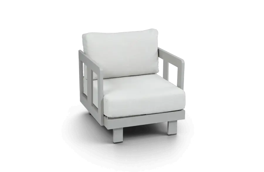 Loungestoel Tulum Beige Camel Alumuninium PNG