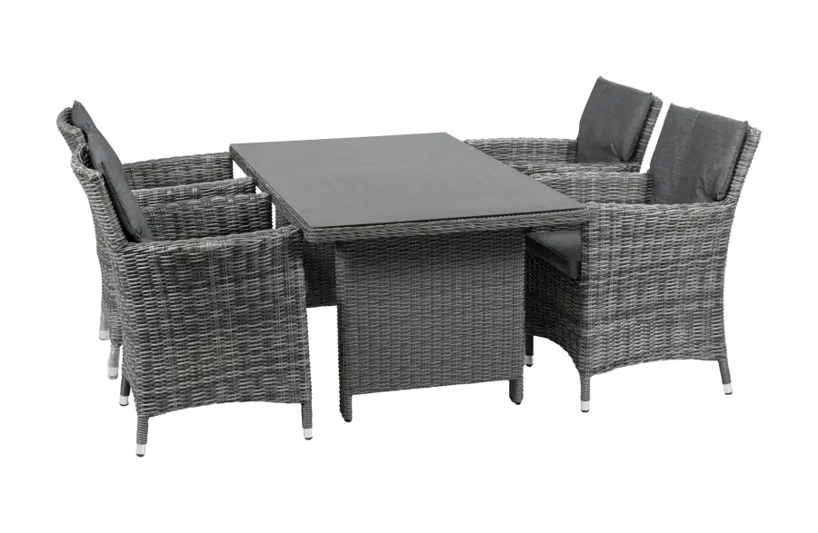 Verone-AshGrey-dining tuinset-Keramieke tuintafel-4-seizoenen-tuinmeubelen
