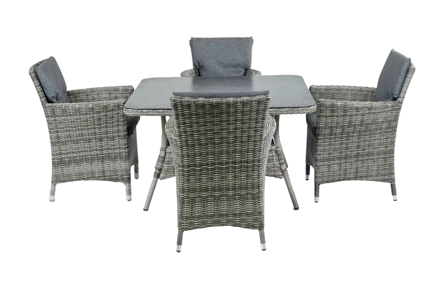 Verone-Ash Grey-dining tuinset-Keramieke tuintafel-4-seizoenen-tuinmeubelen
