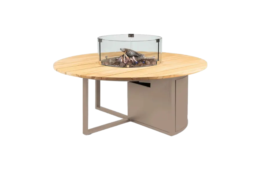 Vuurtafel cosiloft sandy beige teak cosi teakhout aluminium PNG