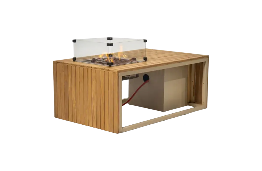 Vuurtafel mida sand teak aluminium PNG