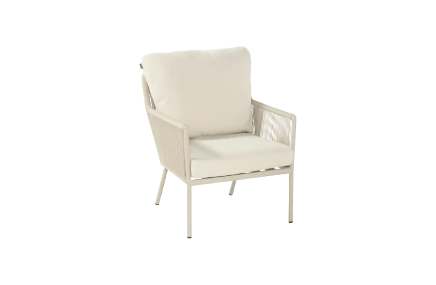 Lounge dining stoel Zaragoza | Sand | Aluminium en Rope | Hartman