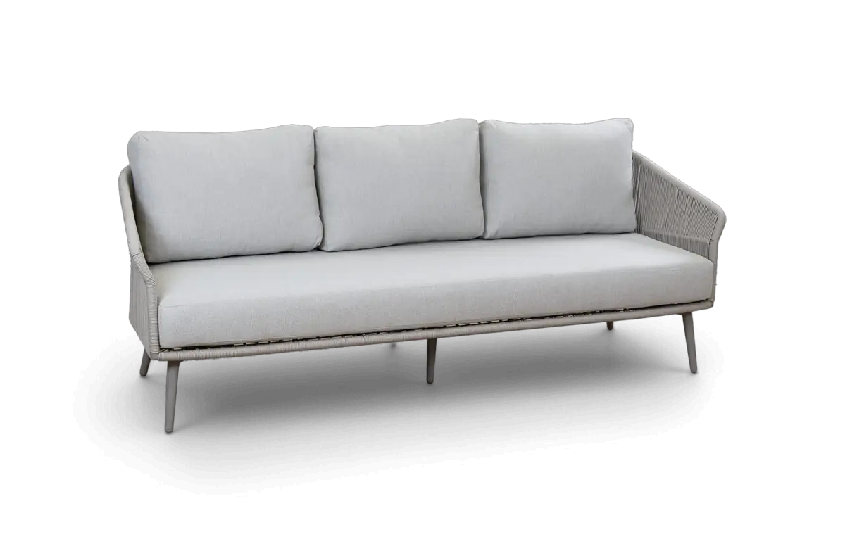 Loungebank Alezio Beige en Camel van Aluminium en Rope PNG