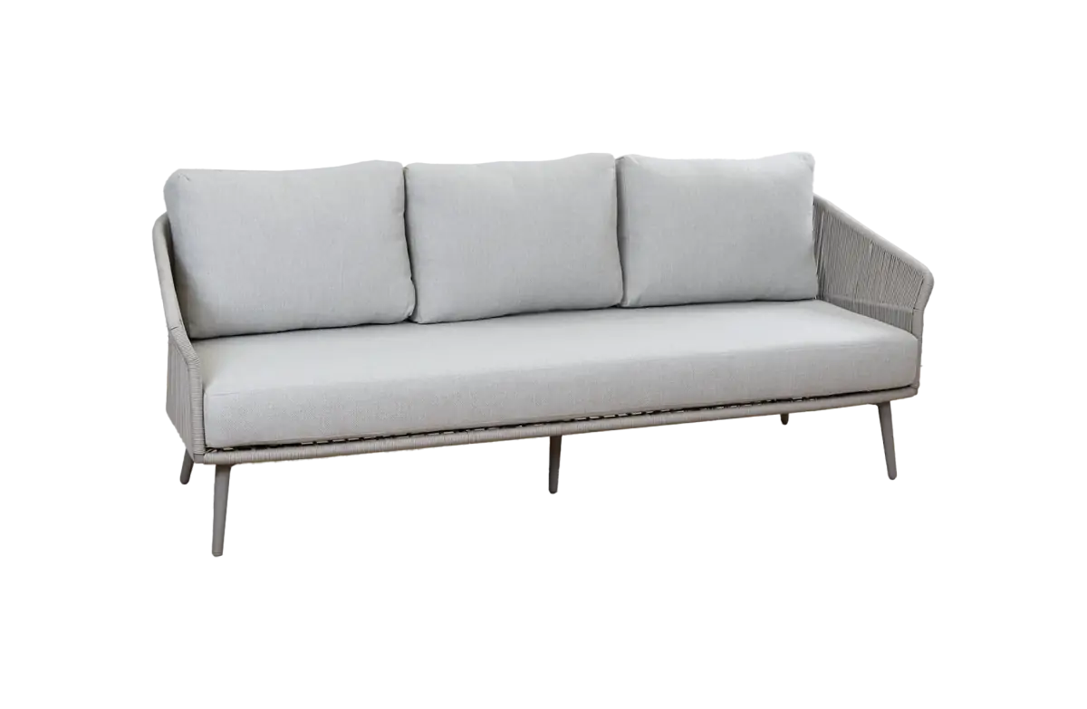 Loungebank Alezio | 3-persoons | Beige/Camel | Aluminium & Rope