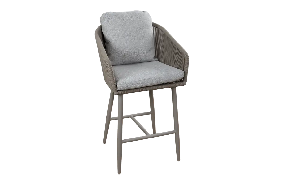 High Dining stoel Alezio | Latte/Camel | Aluminium & Rope