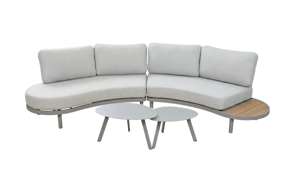 4-delige loungeset Bari | Incl 2 Secli tafels | Camel