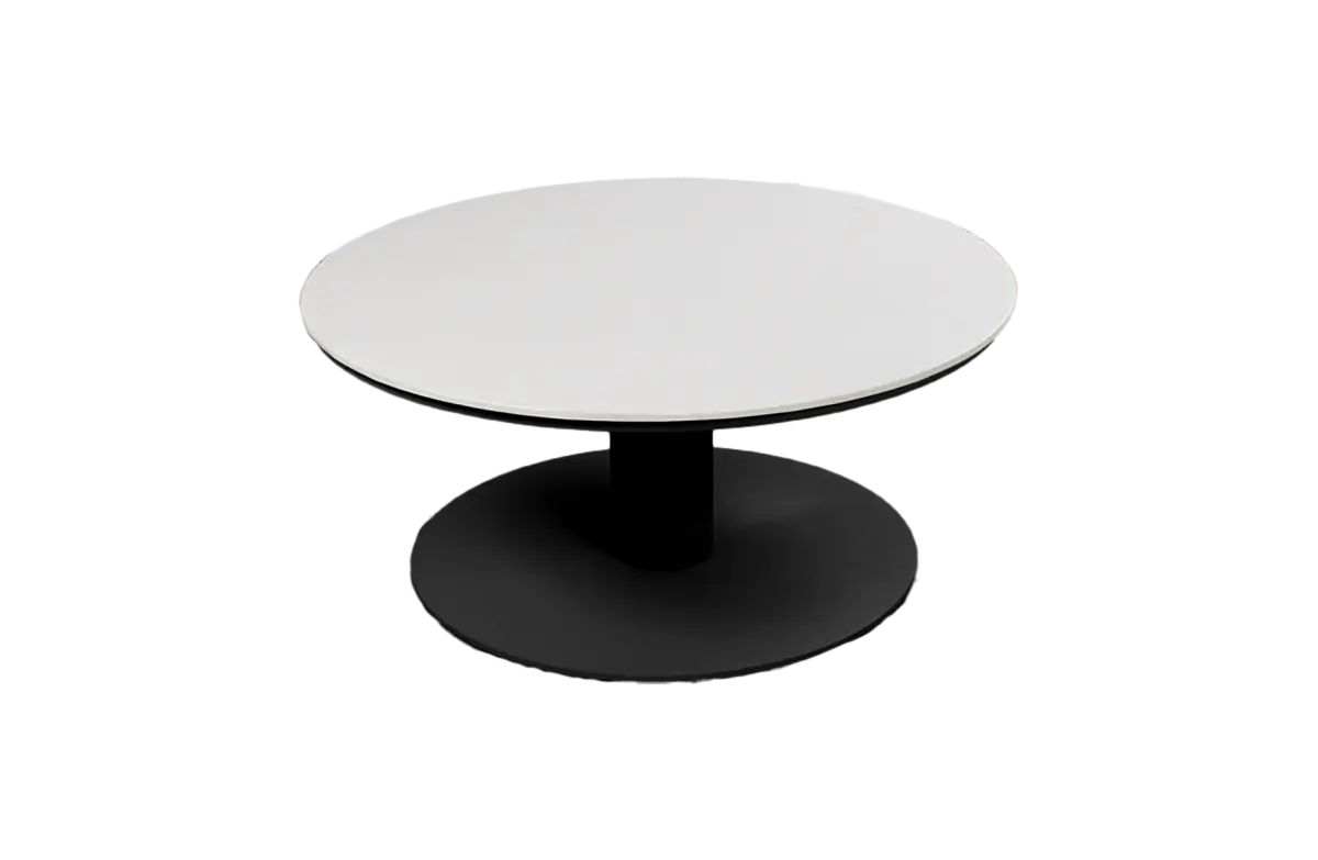  Loungetafel Barletta ø80cm | Sandstone/Black | Aluminium & Kunststof