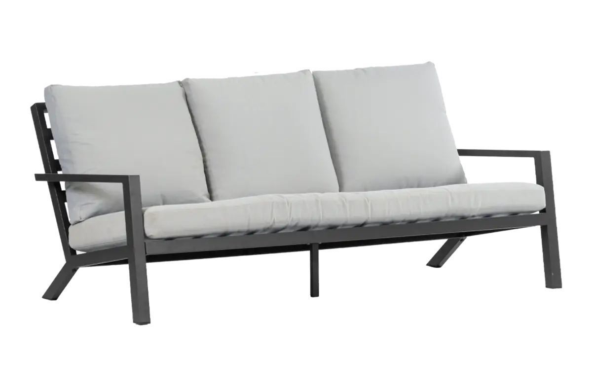 Loungebank Bezano | 3-persoons | Matt Black/Off White | Aluminium