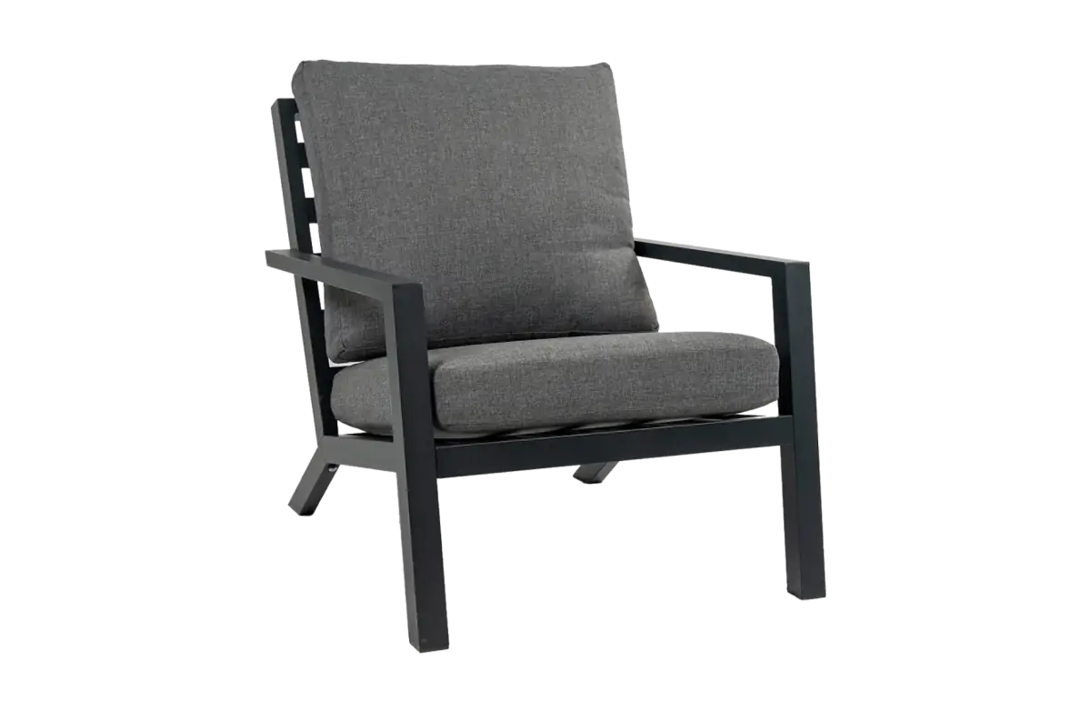 Loungestoel Bezano | Matt Black/Grey | Aluminium