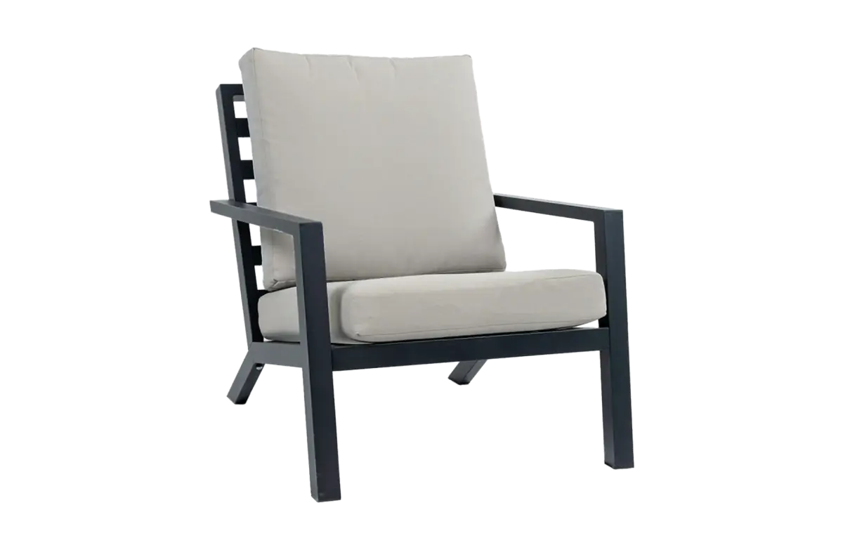  Loungestoel Bezano | Matt Black/Off White | Aluminium