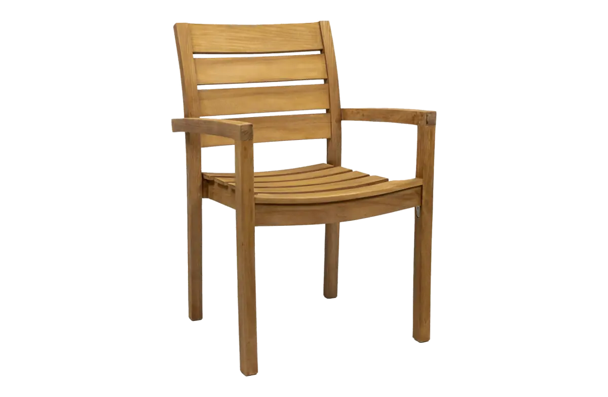Teakhout tuinstoel Bulu | Stapelbaar | Teakhout