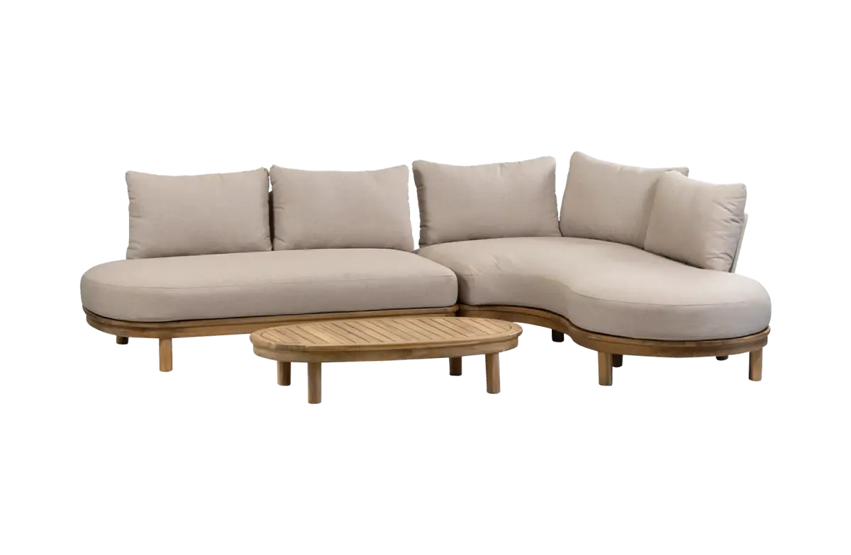 Hoek Loungeset Cancun | Acacia Teaklook & Sand