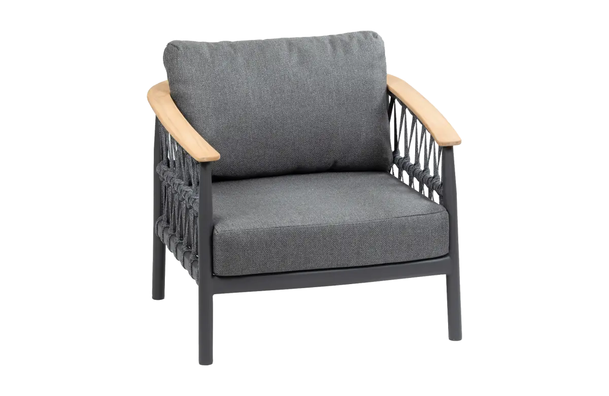 Loungestoel Capri | Matt Black & Anthracite