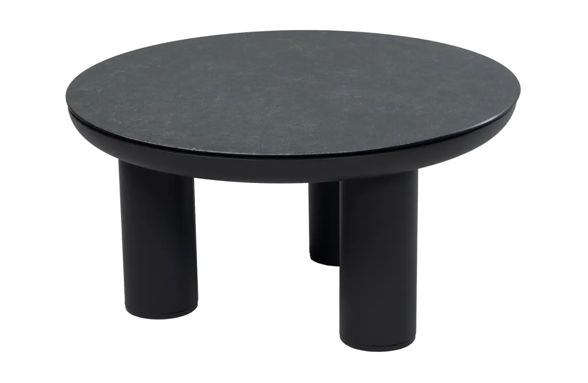 Loungetafel Capri 60øcm | Matt Black & Grey