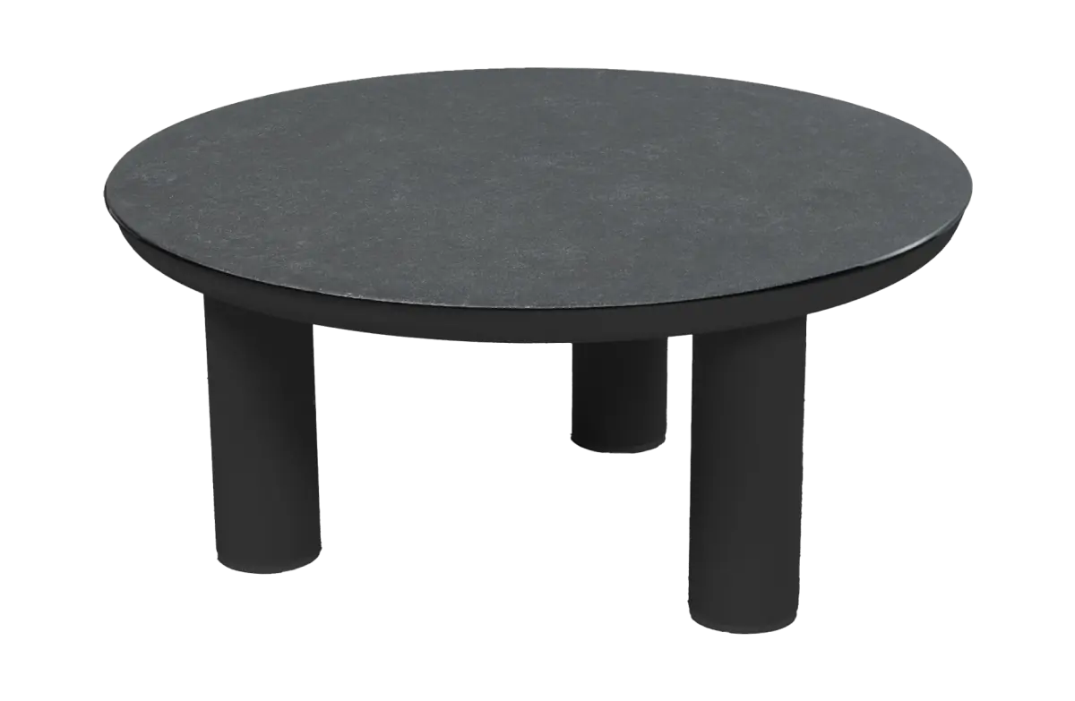 Loungetafel Capri 80øcm | Matt Black & Grey
