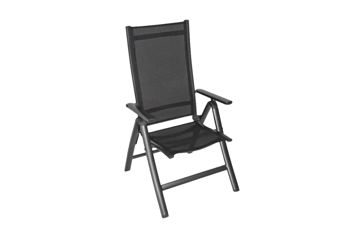 Verstelbare tuinstoel Carino | Black | Textileen | Lesli Living