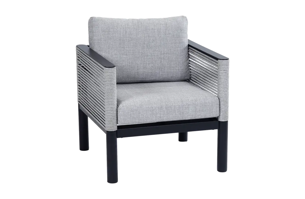 Loungestoel Cuba | Black | Rope & Aluminium
