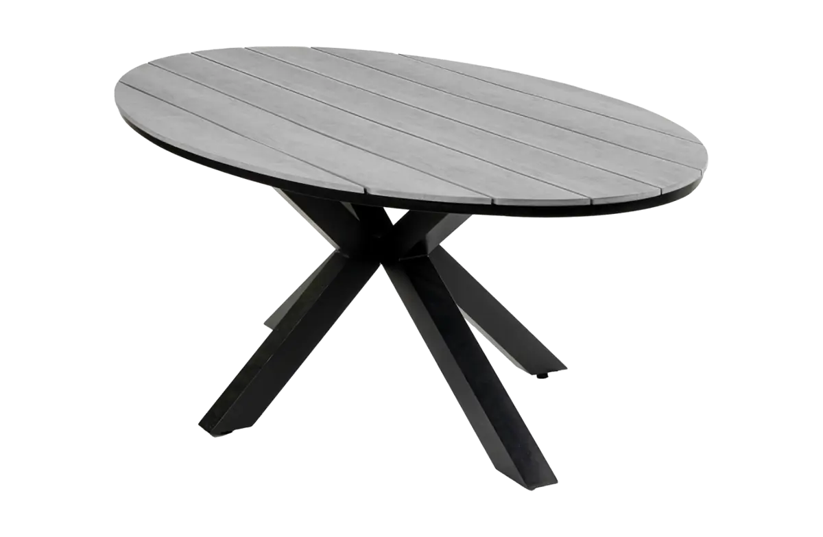 Ovale tuintafel Cyprus 220cm | Grey | Polywood & Aluminium