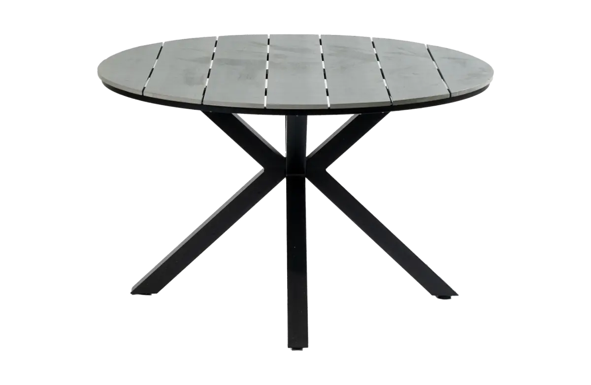 Ronde tuintafel Cyprus ø120cm | Grey | Polywood & Aluminium