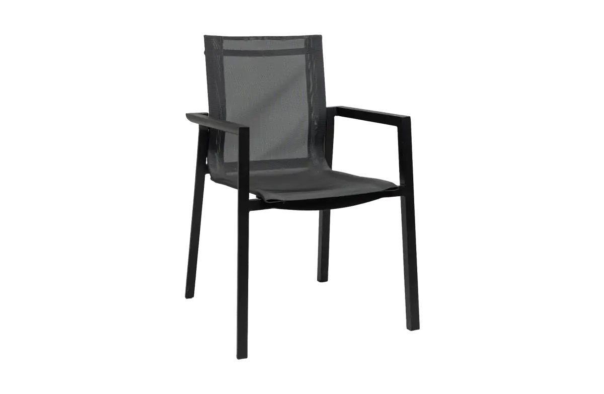 Stapelbare tuinstoel Delia | Black | textileen | Brafab
