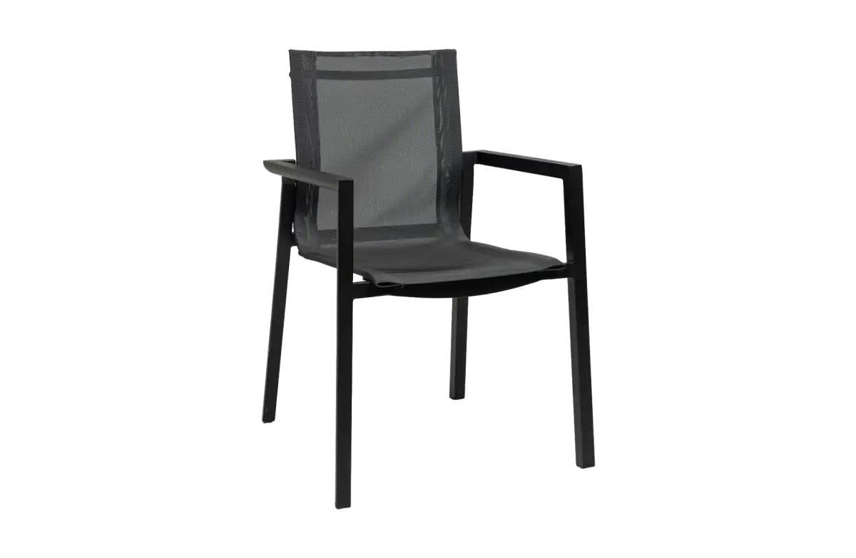 Stapelbare tuinstoel Delia | Black | textileen | Brafab