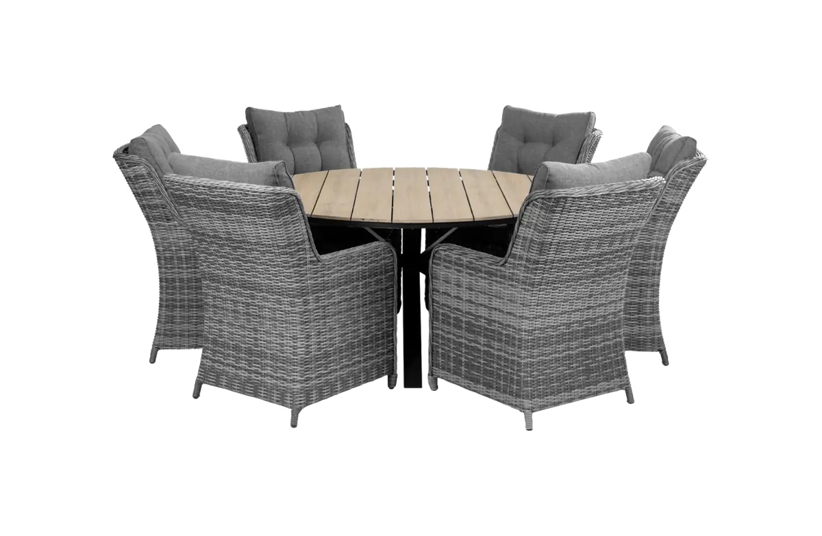 cyprus-ronde-wood-tuintafel-grey-ash-grey-tuinstoelen-vast-wicker-aluminium frame