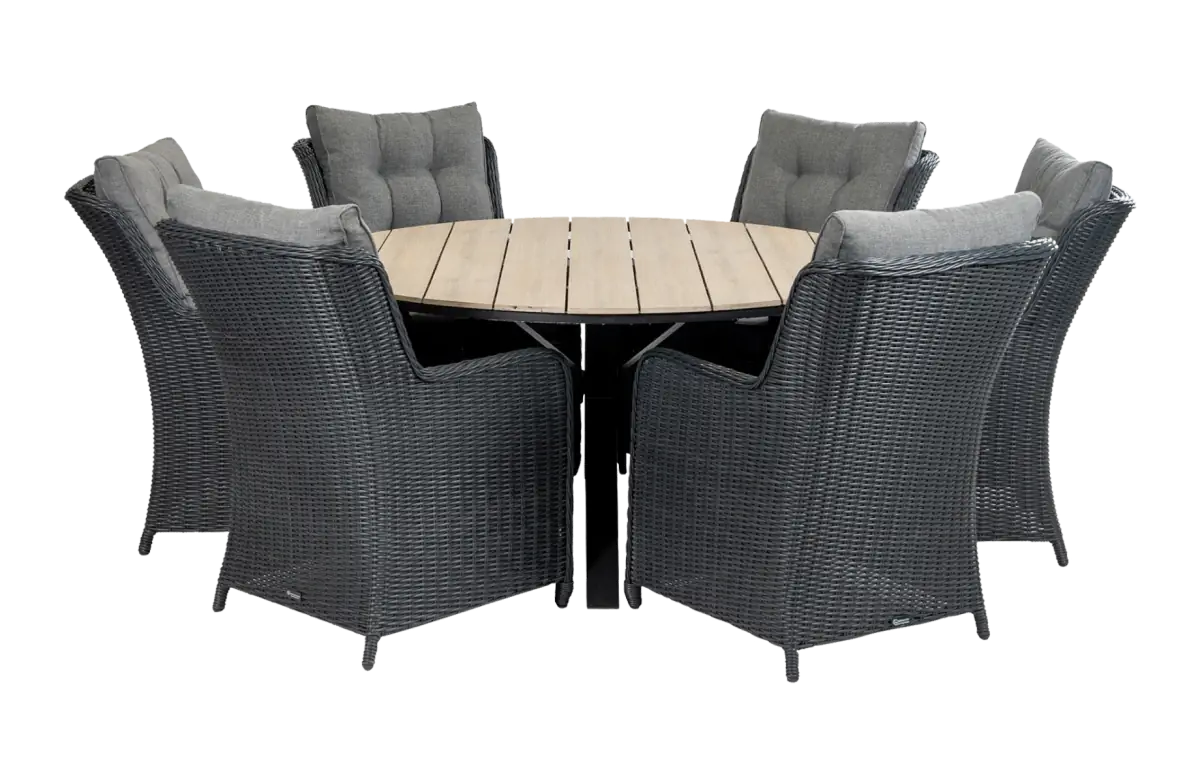7-delige-ronde-tuinset-cyprus-tuintafel-polywood-aluminium-wicker-tuinsoel-dublin-zwart