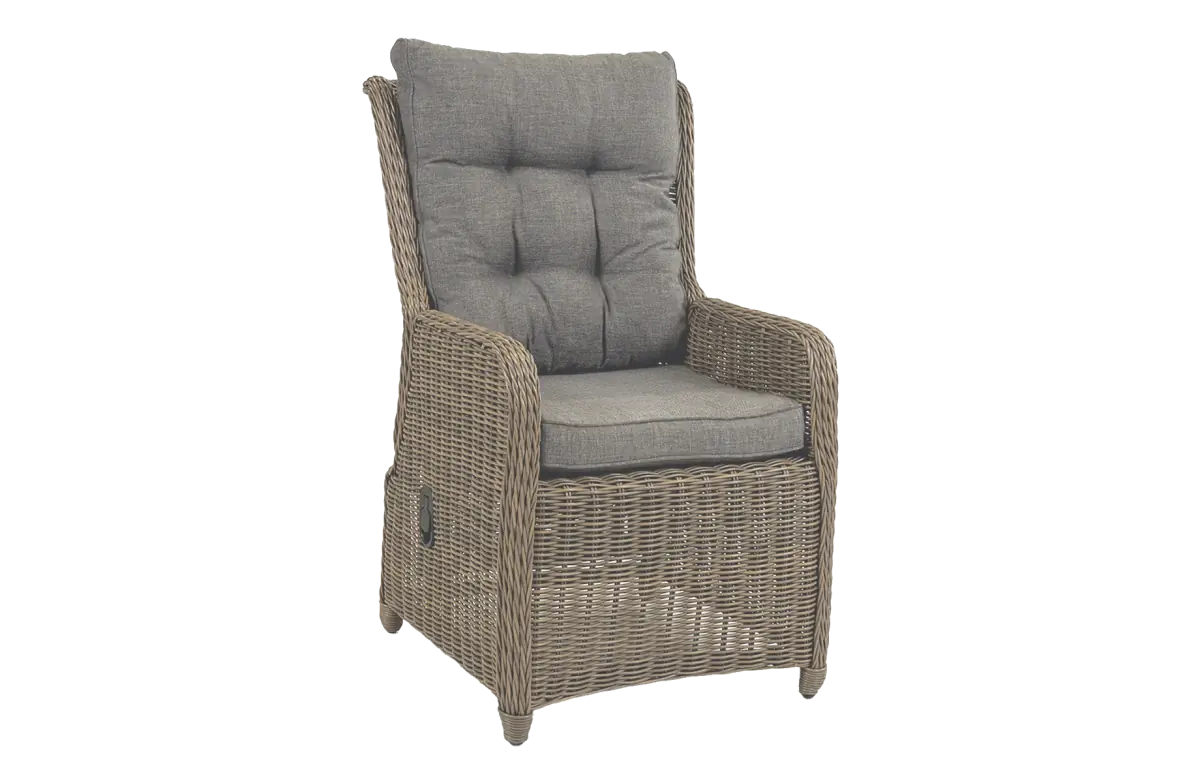 Verstelbare tuinstoel Dublin | Sweet Brown | Rond wicker