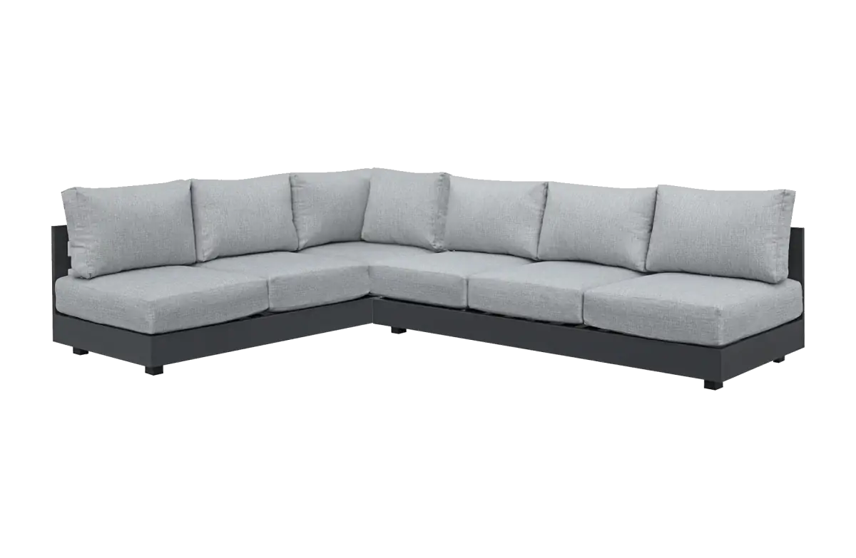 Hoek Loungebank Fosega | 2-delig | Matt Black/Stone Grey | Aluminium