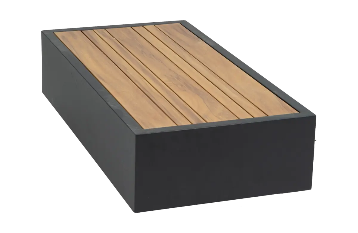 Bijzettafel Fosega 40x77cm | Matt black/Wood | Aluminium