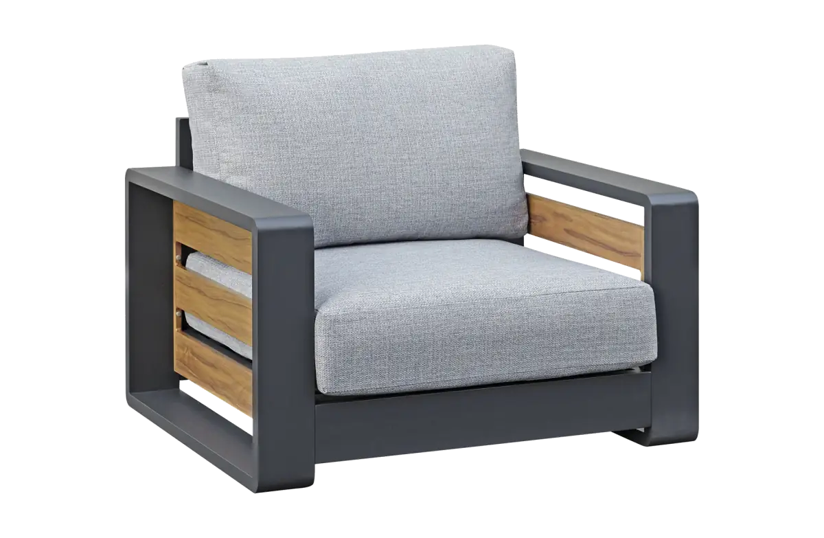 Loungestoel Fosega | Matt Black/Stone Grey | Aluminium