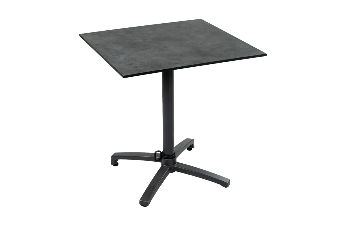 Inklapbare terrastafel Gent 70x70cm | Black & Grey