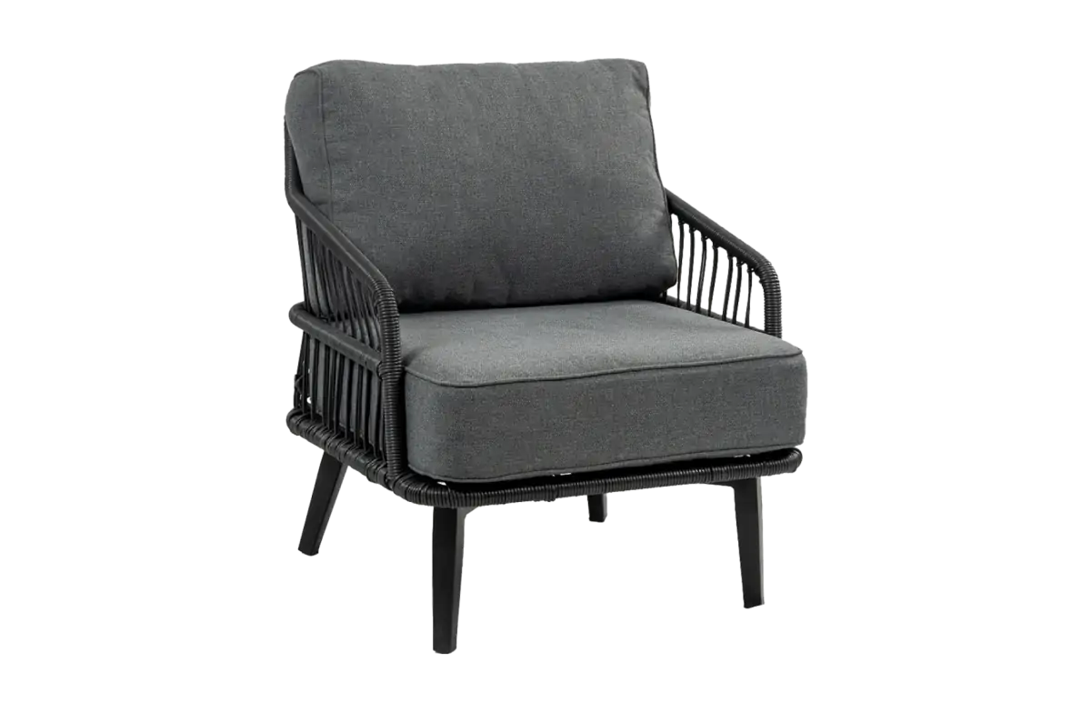 Loungestoel Isabel | Black/black | Rope