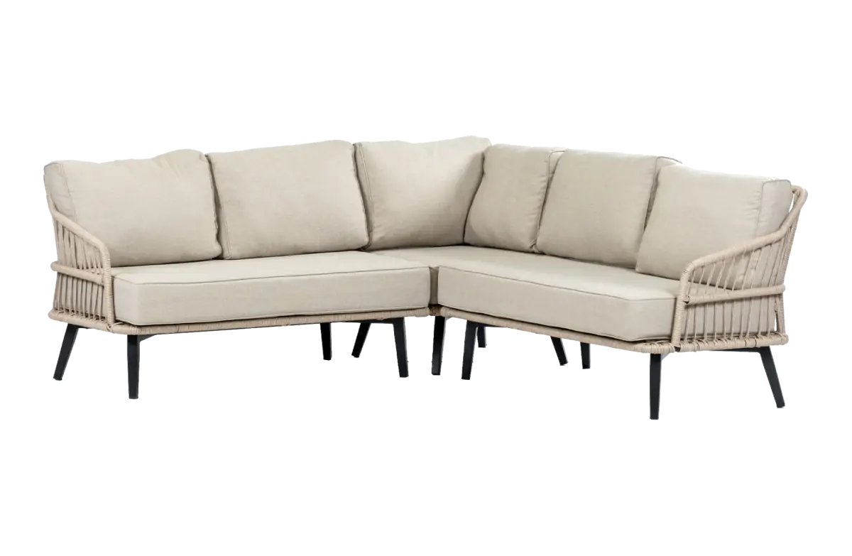 Hoek Loungebank Isabel | 3-delig | Sand/Black  | Rope