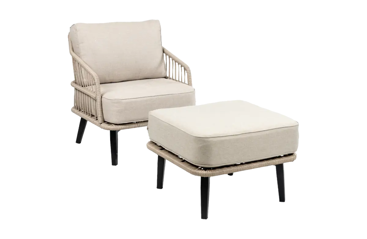 Isabel Loungestoel | Sand + Isabel Hocker Sand