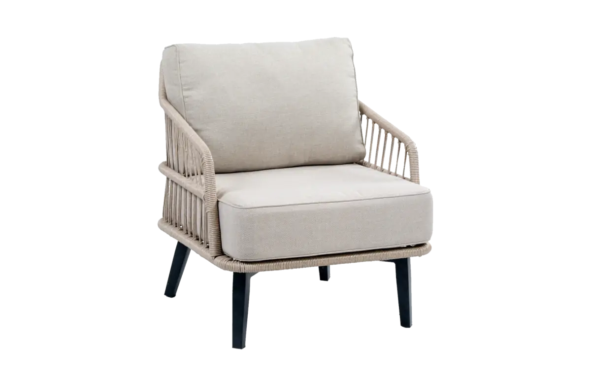 Loungestoel Isabel | Sand/black | Rope