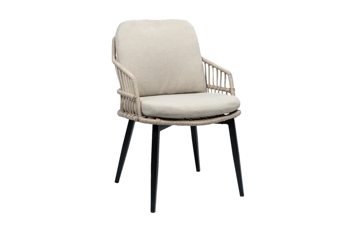 Dining tuinstoel Isabel | Sand/Black | Rope