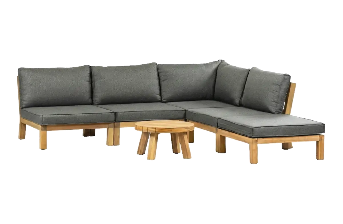 Hoek loungeset Kent | 6-delig | Grey | Acacia