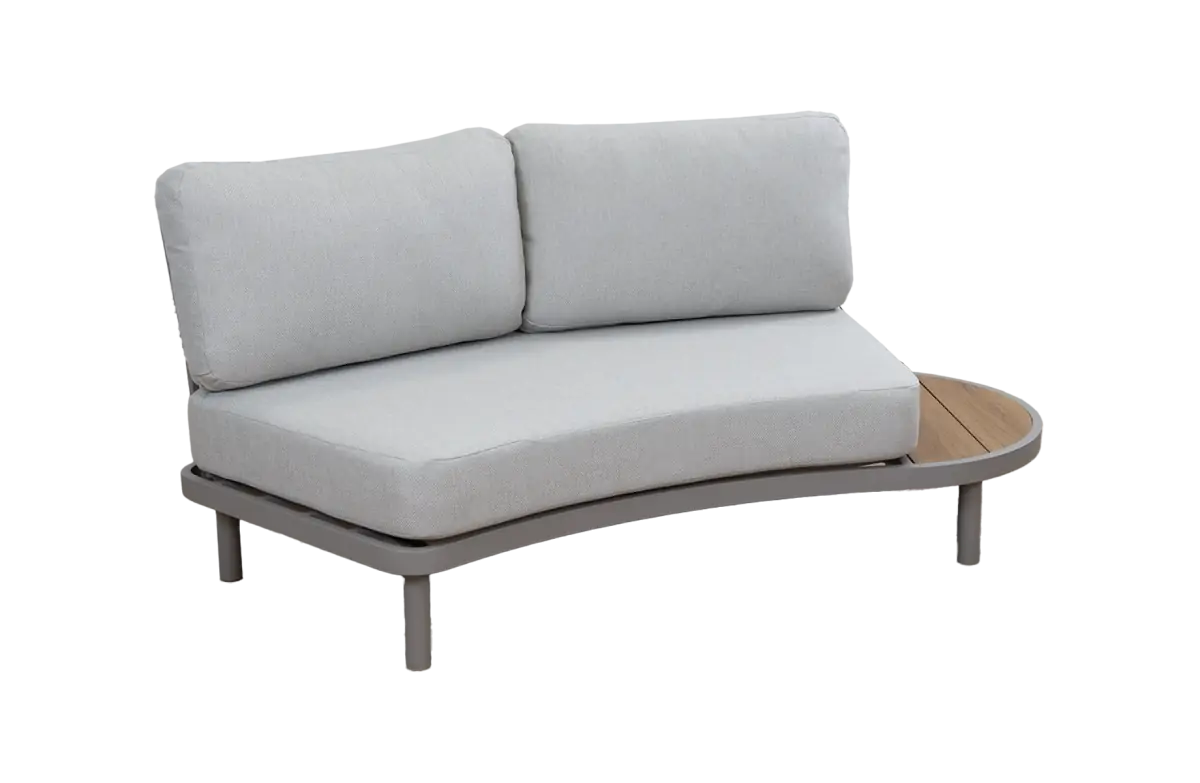 Linker bankdeel Loungebank Bari Beige Camel Aluminium Rope PNG