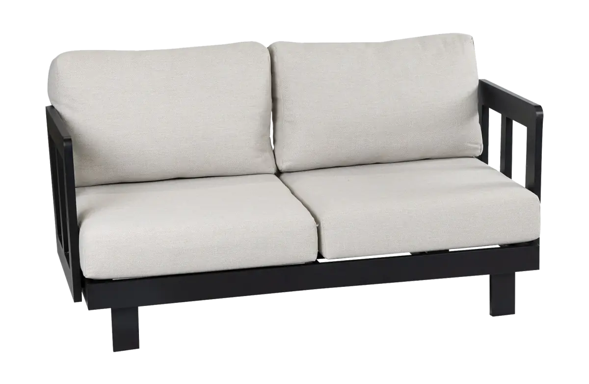 Loungebank 2 persoons Tulum Black van Aluminium PNG