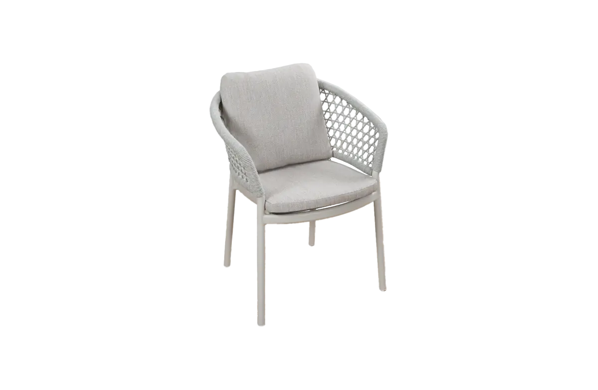 Dining tuinstoel Nardo | Cream/Naturel | Aluminium & Rope