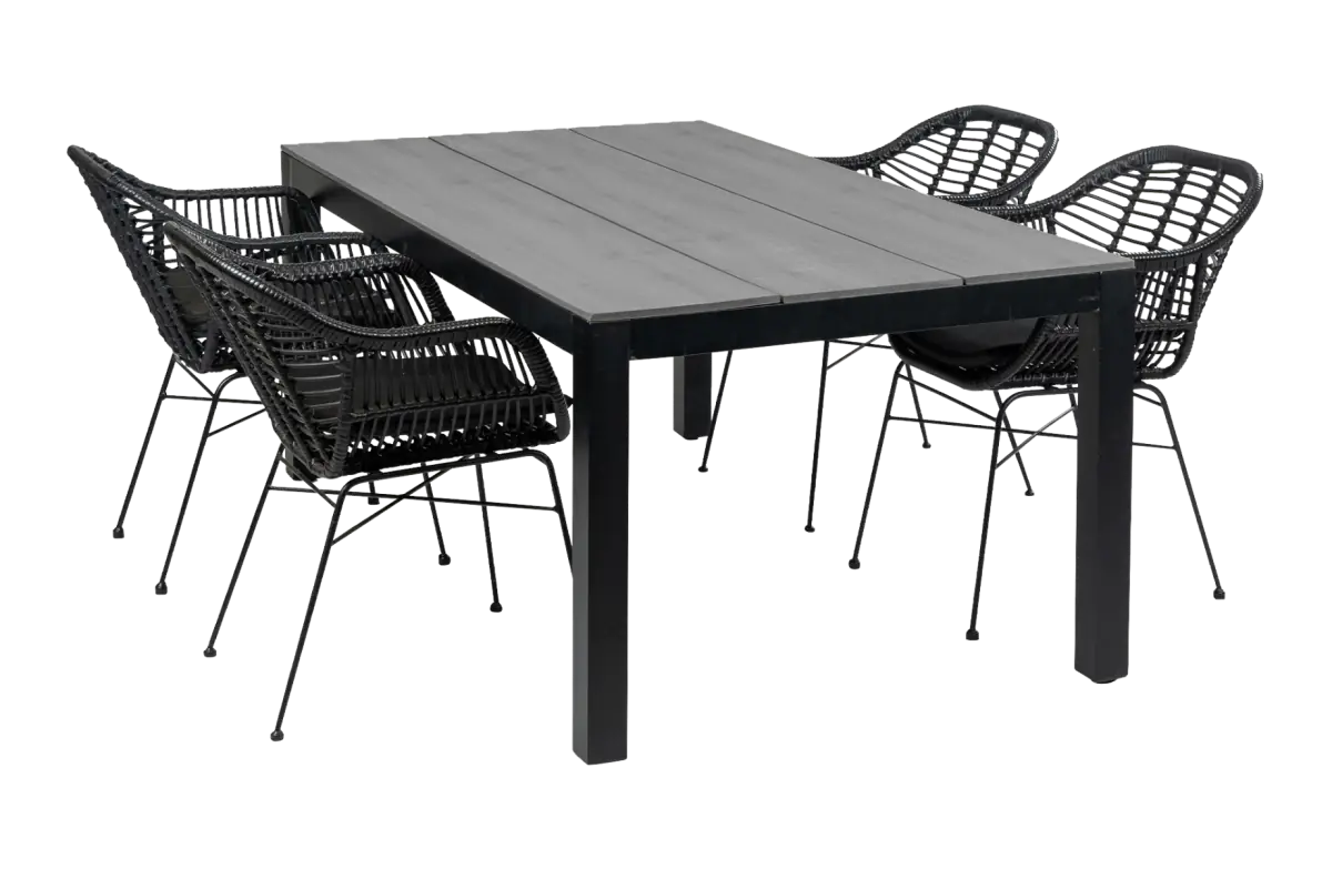5-delige tuinset | 4 Oslo dining tuinstoelen | 180cm Cyprus tuintafel