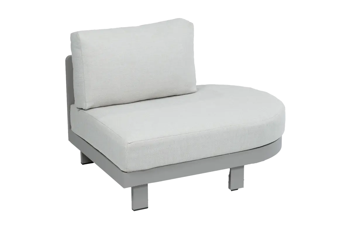 ovale bankdeel loungeset tulum beige camel aluminium PNG