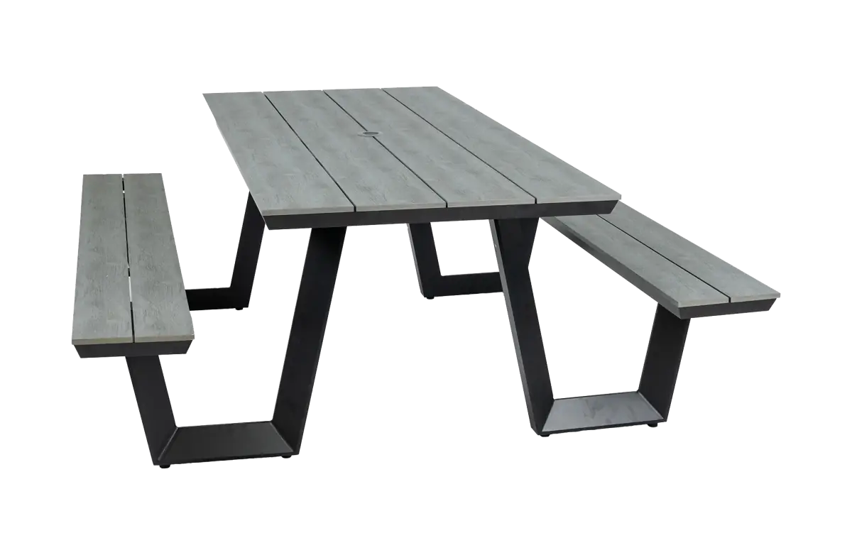Picknicktafel Coffee Bay Grey Aluminium Polywood PNG