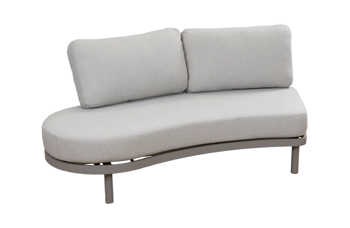Rechter bankdeel loungebank Bari Beige Camel Aluminium Rope PNG
